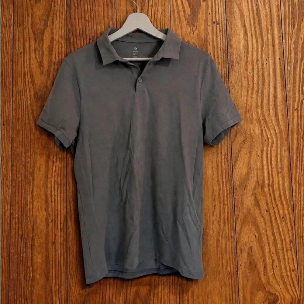 H&M Men's Gray Short Sleeve Polo